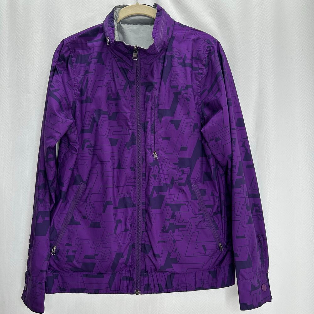 Stussy girls purple reversible jacket large gray